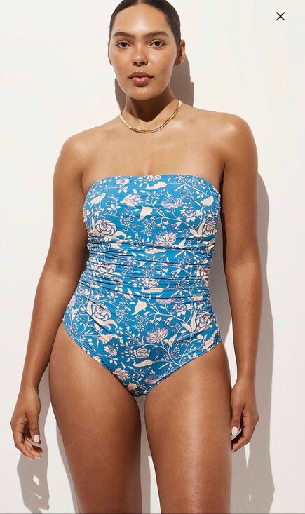 J. Crew Other - J. Crew Gemma ruched bandeau one-piece in floral print NWT size 8